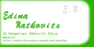 edina matkovits business card